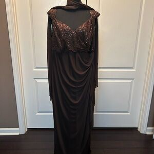 Alex Evenings Black and Brown Dress